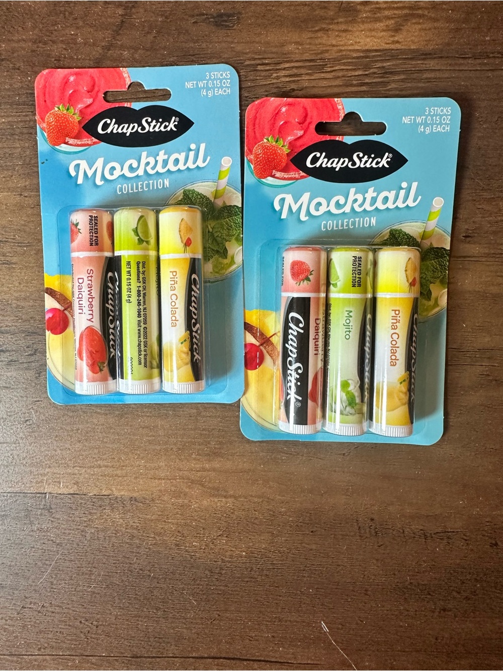 ChapStick 2pk Mocktail Lip Balm Pina Colada, Mojito, Strawberry 3 Tubes/pk
